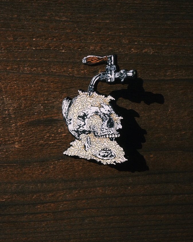 Cerebral x Pilsnerish: Side-Pull Skull UV Pin