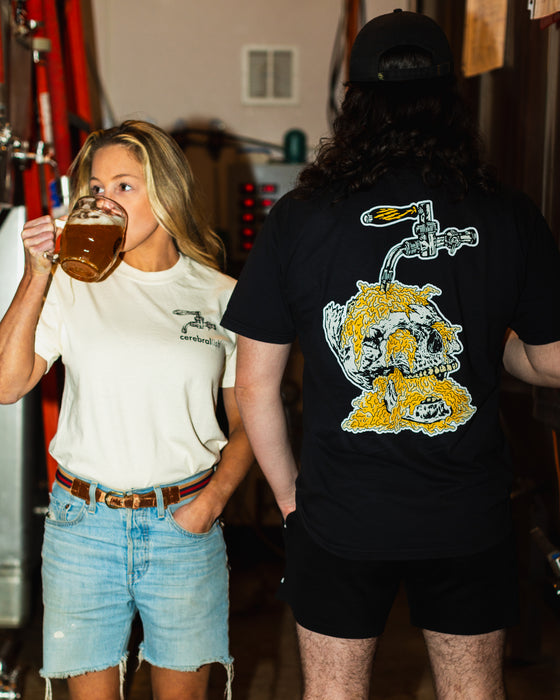 Side-Pull Skull T-Shirt: Cerebral x Pilsnerish