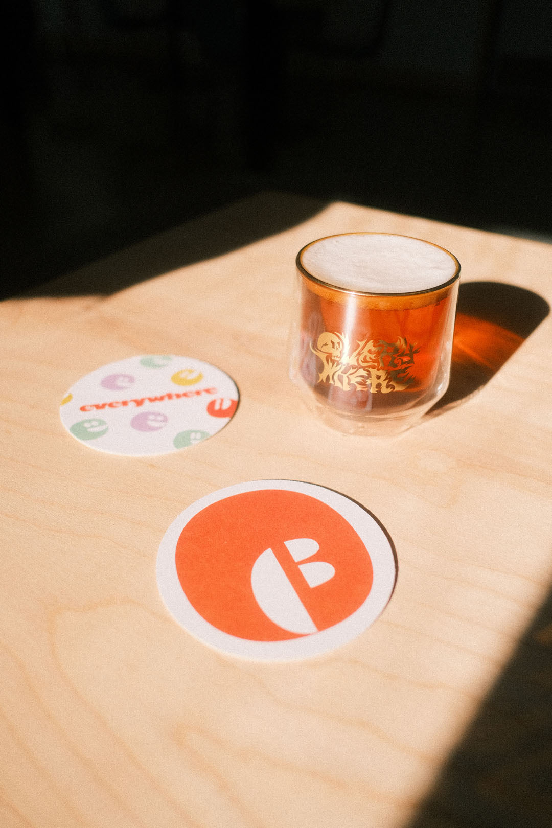 Everywhere x Pilsnerish: Double-Walled Amber Metal Logo Glass