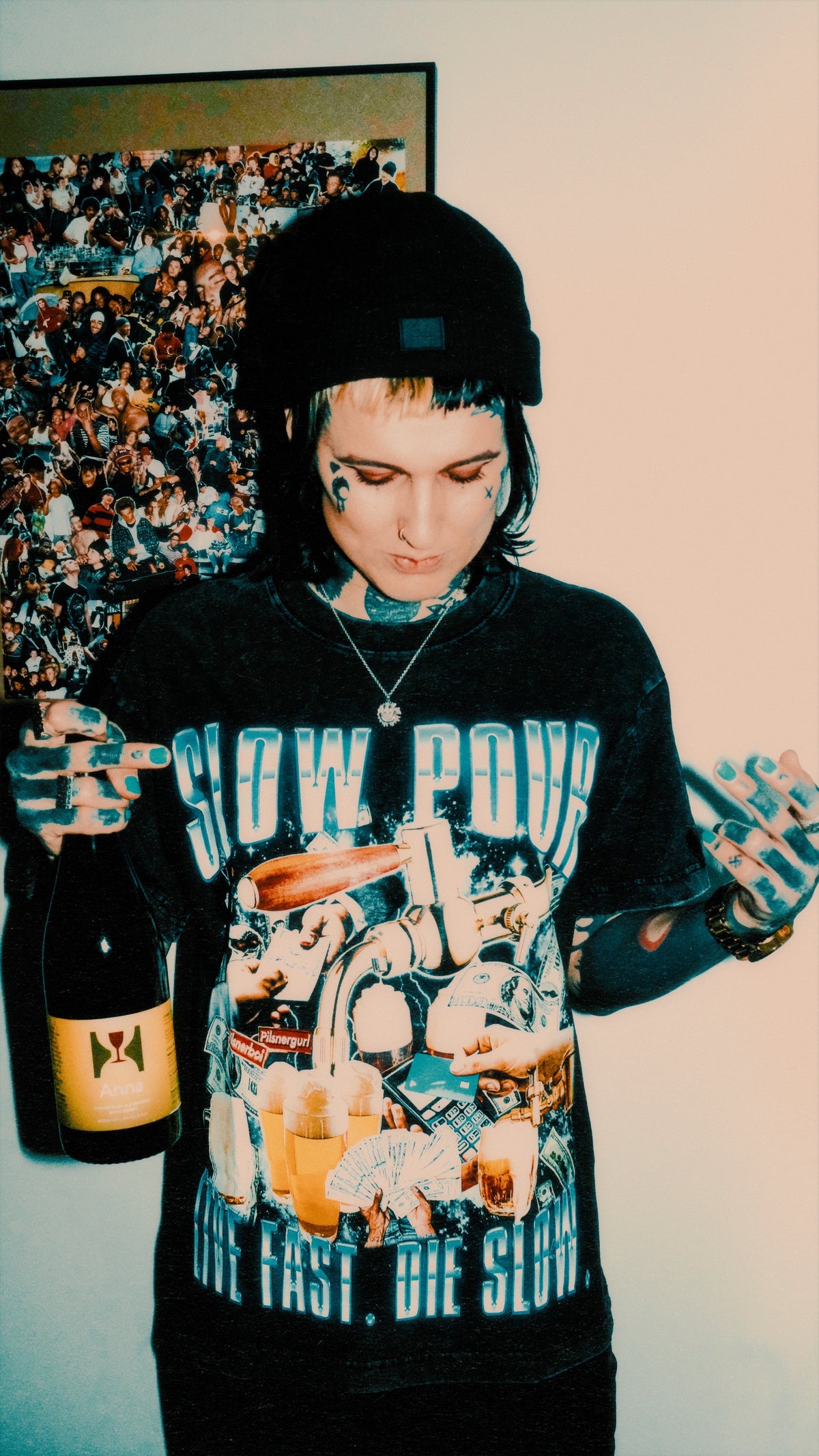 SLOW POUR Acid-Wash Tee